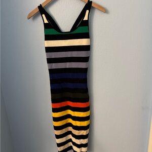 Nasty Gal Glamorous brand xs Striped Multicolor Sleeveless Knit Dress